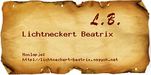 Lichtneckert Beatrix névjegykártya